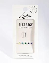 Surgical Steel Pastel Gem Flat Back 6-Pack