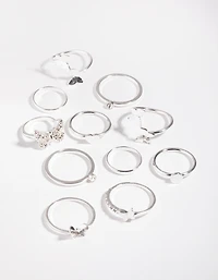 Silver Butterfly Wrap Rings