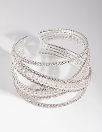Silver Zigzag Pearl Bracelet