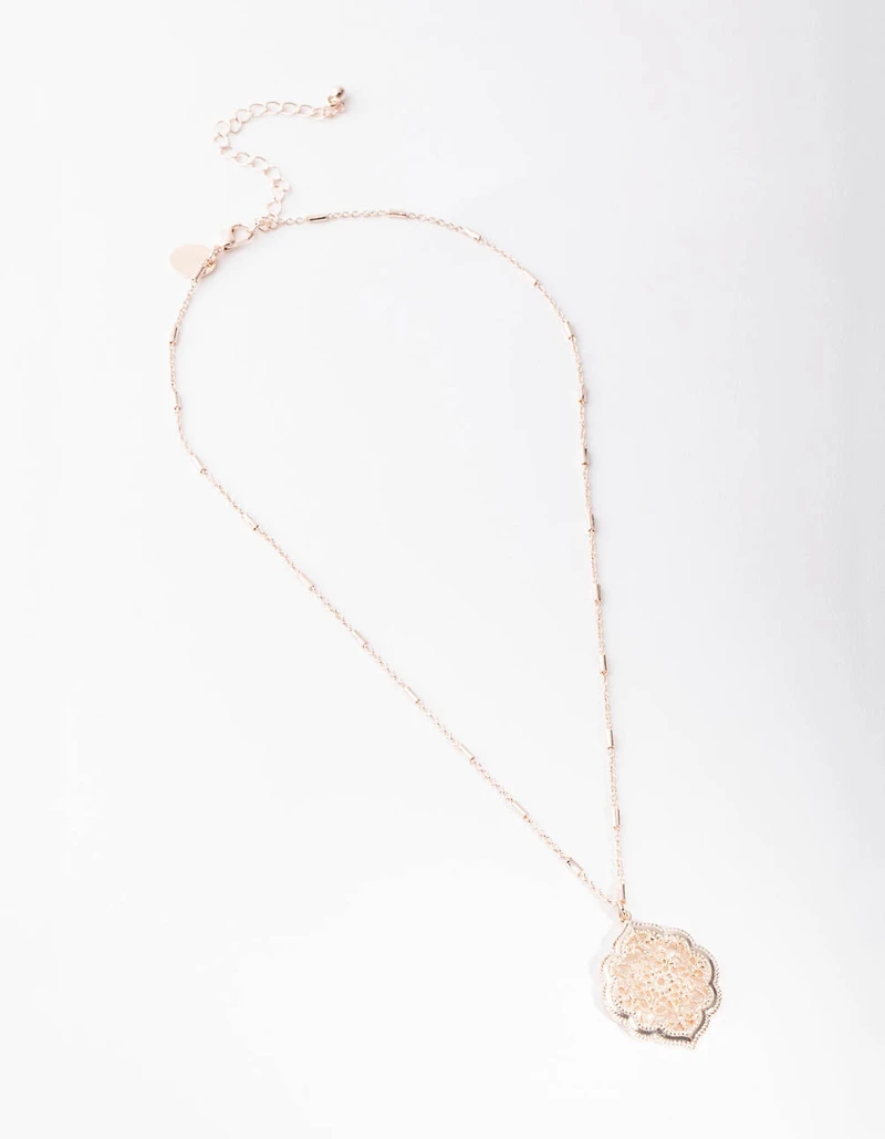Rose Gold Ornate Necklace
