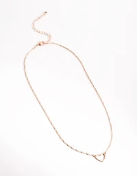 Rose Gold Open Heart Necklace