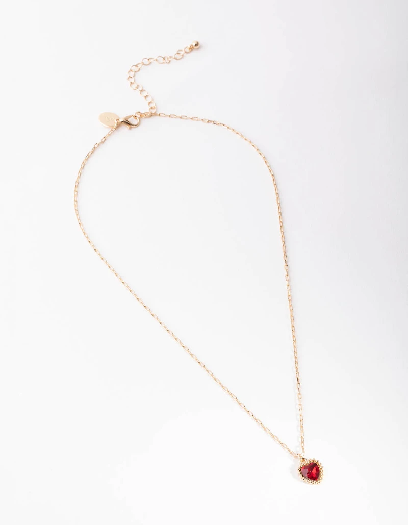 Gold Jewel Heart Necklace