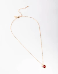 Gold Jewel Heart Necklace