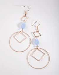 Rose Gold Diamond in Circle Drop Earrings