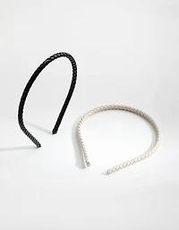 Fabric PU Plait Pack Headband
