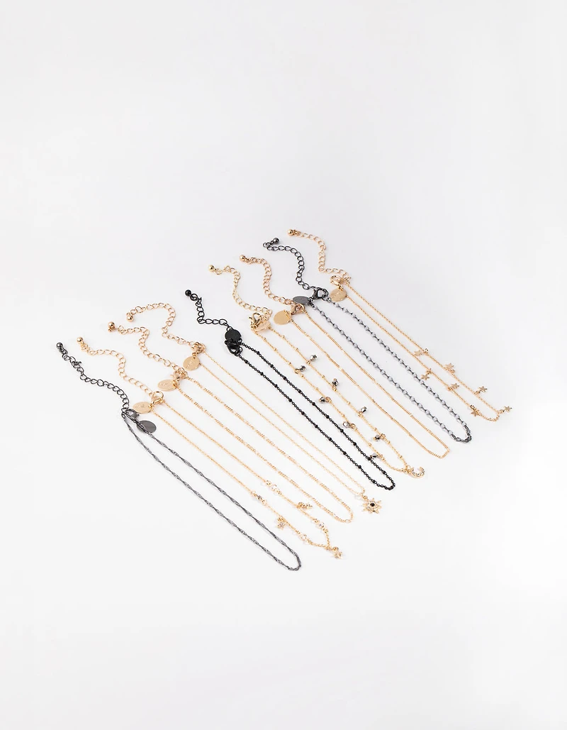 Mixed Metals Celestial Choker 9-Pack