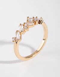 Anneau de rangée d’or en zircone cubique