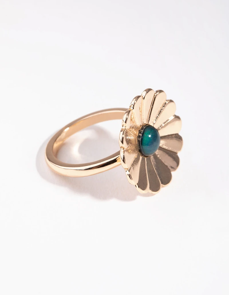 Gold Mood Flower Ring