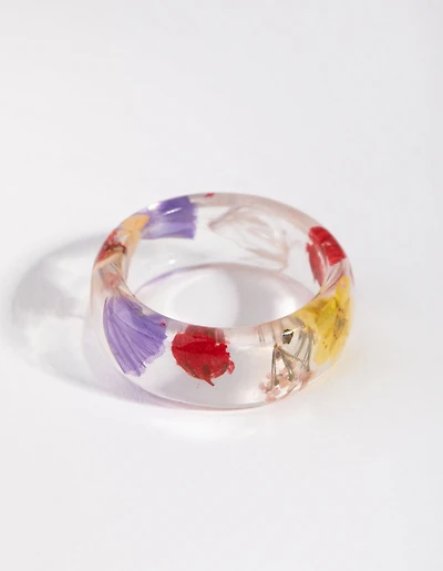 Vintage Clear Floral Ring