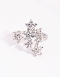 Silver Crystal Star Ring