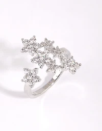 Silver Crystal Star Ring