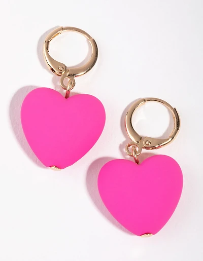Gold Heart Hoop Earrings