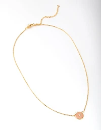 Gold Plated Semi-Precious Diamante Circle Necklace