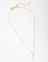Gold Plated Freshwater Pearl Cross Necklace