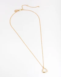 Gold Plated Round Semi Precious Pendant Necklace