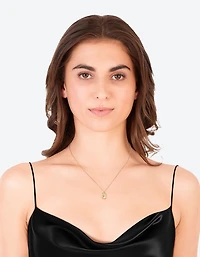 Gold Plated Diamante Rectangle Necklace