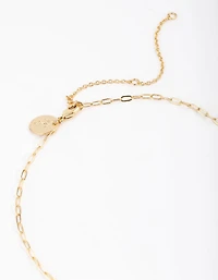 Gold Plated Half Freshwater Pearl Necklace