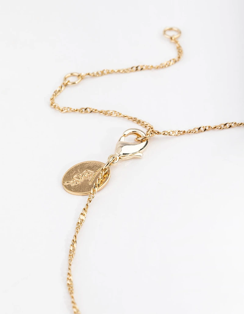 Gold Plated Single Freshwater Pearl Necklace