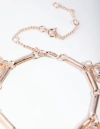 Rose Gold Plated Large Coin Bracelet