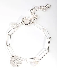 Silver Plated Rectangle Freshwater Pearl Bracelet