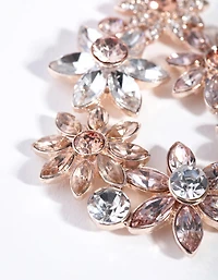Gold Flower Cluster Teardrop Earrings