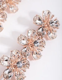 Rose Gold Diamante Trio Flower Pack Clip