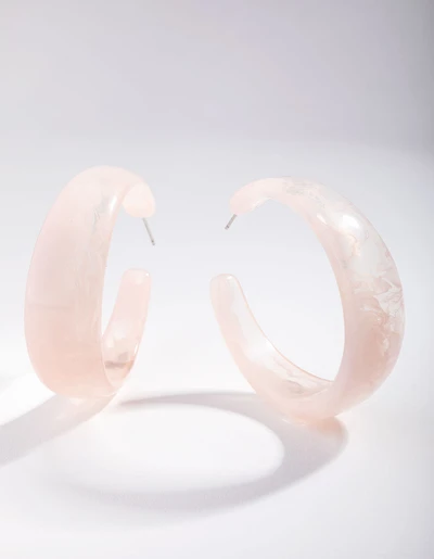 Acrylic Cloudy Hoop Earrings