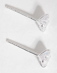 Sterling Silver Cubic Zirconia 3/4 Carat Asscher Stud Earrings