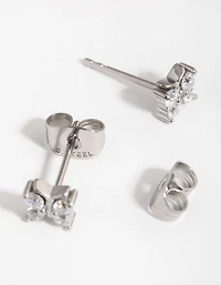 Surgical Steel Cubic Zirconia Butterfly Stud Earrings