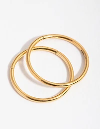 24 Carat Gold Plated Surgical Steel Fine 10mm Sleeper Earrings