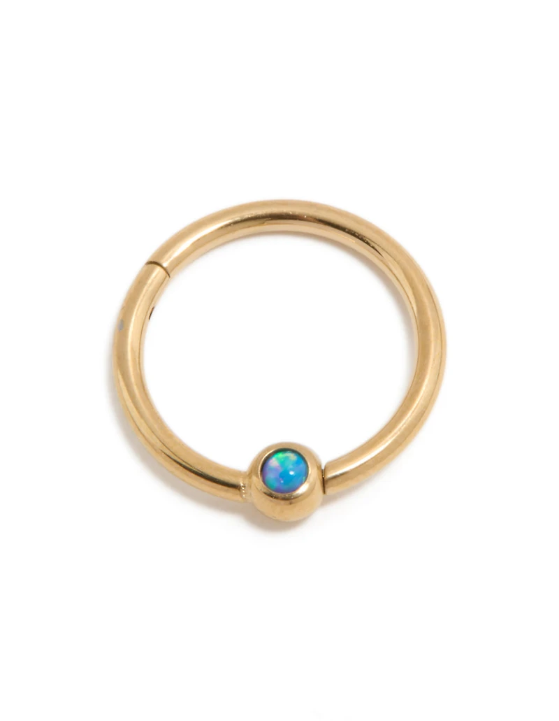 Titanium Gold Faux Opal Clicker Ring