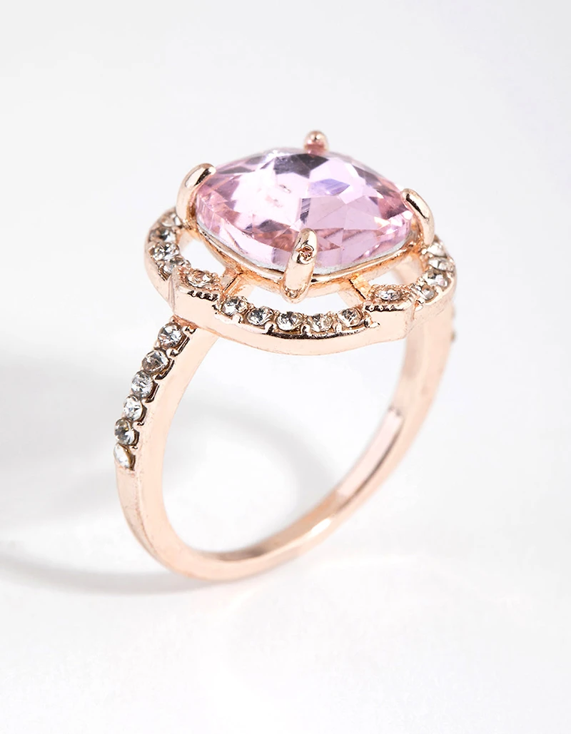 Bague en pierre rose or
