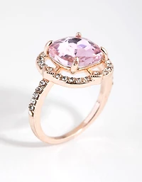 Bague en pierre rose or