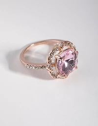 Rose Gold Pink Stone Ring