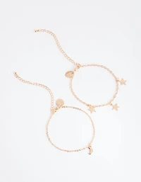 Gold Star & Moon Bracelet Pack