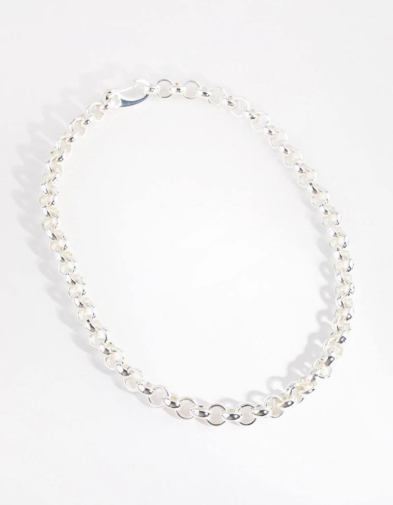 Silver Plated Rolo Chain Necklace