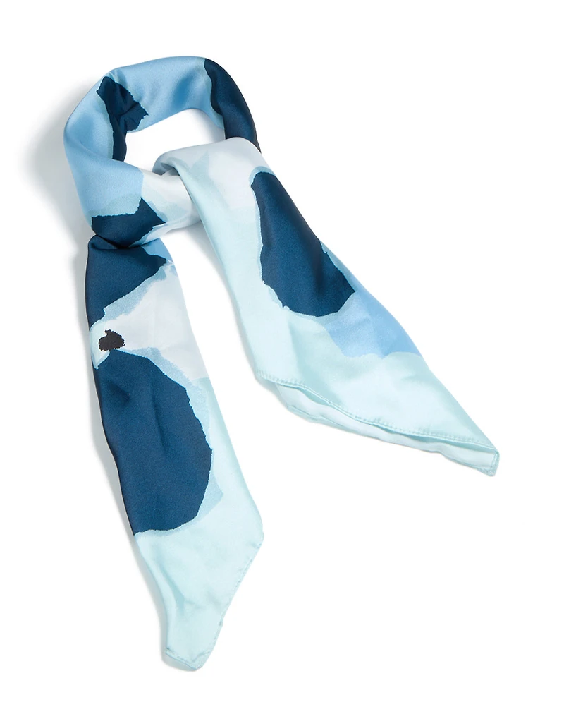 Foulard à cheveux en bandana bleu à taches de cheveux
