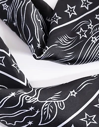 Black Celestial Bandana Hair Scarf