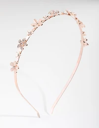 Bandeau en pierre de fleurs en or rose