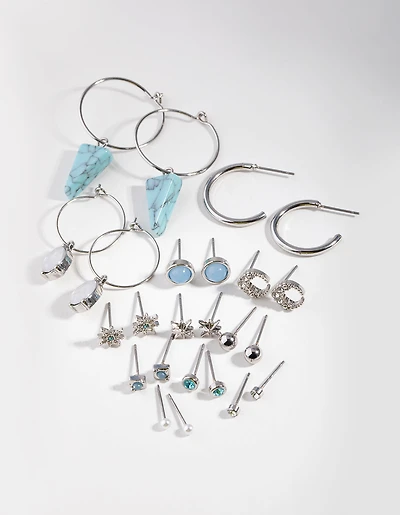 Silver Star Triple Drop Earring 12-Pack