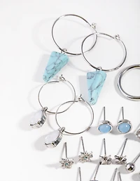 Silver Star Triple Drop Earring 12-Pack