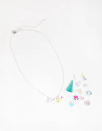 Kids Make You Own Gold Bunny & Kitty Necklace