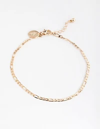 Gold 2mm Figaro Anklet