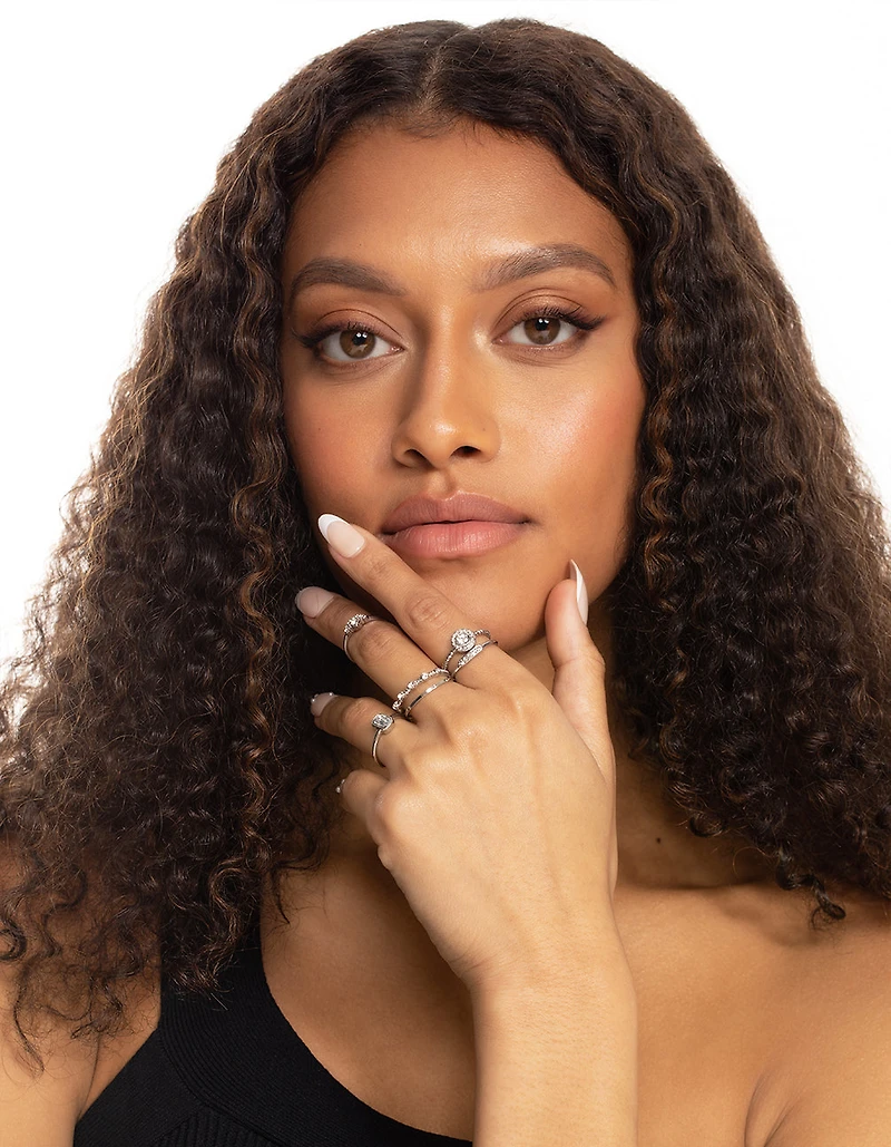 Silver Royal Diamante Ring 24-Pack