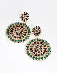 Boucles d’oreilles en or à multiples fleurs