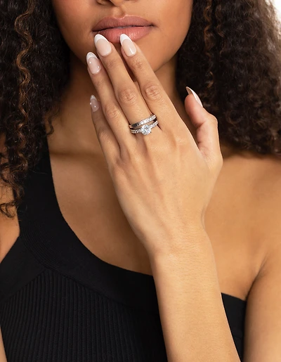 Bagues de fiançailles et mariage en Silver Diamond Simulant