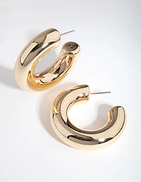 Gold Chunky C-Hoop Earrings