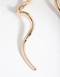Gold Squiggle Drop Earrings