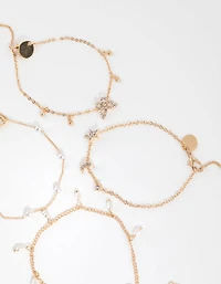 Gold Butterfly Jingle Bracelet & Anklet 4-Pack