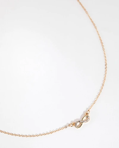 Gold Diamante Infinity Necklace